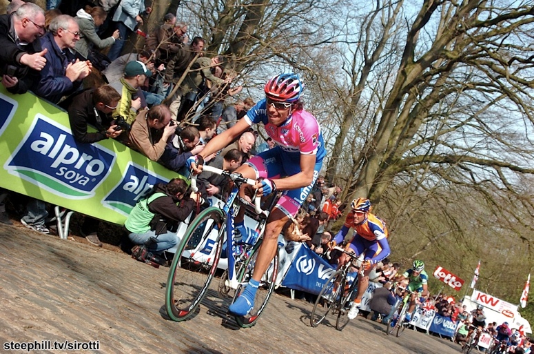 Photo: Gent-Wevelgem is this Sunday. The cobbled Kemmelberg (above) is 30 km from the finish and plays an important factor in a successful break if there is one. 